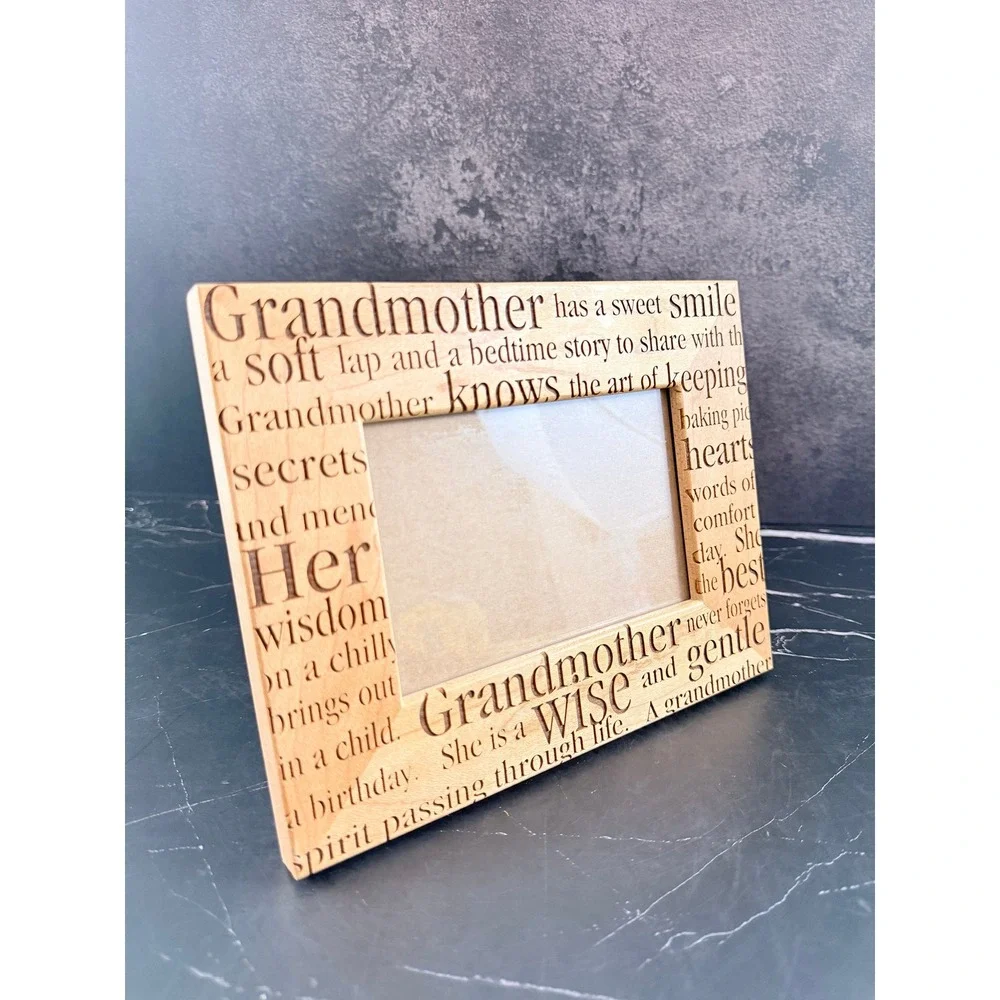 VTG Lasercraft Wooden Grandmother Picture Frame Engraved Text 4X6 Photo